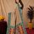 Beige art silk blend jacquard motif work saree with unstitched blouse piece