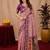 Light pink art silk blend jacquard motif work saree with unstitched blouse piece