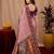 Light pink art silk blend jacquard motif work saree with unstitched blouse piece