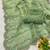 Pista beads embroidery work fendy satin saree with blouse