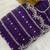 Purple beads embroidery work fendy satin saree with blouse