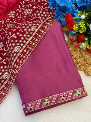 Gajari multicolor sequece embroidery work star georgette saree with blouse 2