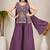 Ethnic Motifs Embroidered Sequinned Scalloped Kurti with Palazzo & Dupatta