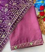 Onion multicolor sequece embroidery work star georgette saree with blouse