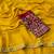 Yellow multicolor sequece embroidery work star georgette saree with blouse