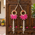 handcrafted pink lotus patch shubh door hanging toran for home decor (pack of 2)
