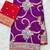 Purple hand dying & embroidery lace dola silk blend saree with blouse