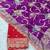 Purple hand dying & embroidery lace dola silk blend saree with blouse