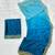 Firozi blue multicolor sequece embroidery work chinon saree with blouse