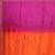 Orange pink multicolor sequece embroidery work chinon saree with blouse