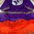 Orange purple multicolor sequece embroidery work chinon saree with blouse