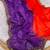 Orange purple multicolor sequece embroidery work chinon saree with blouse