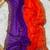 Orange purple multicolor sequece embroidery work chinon saree with blouse