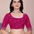 Pink orange multicolor sequece embroidery work chinon saree with blouse