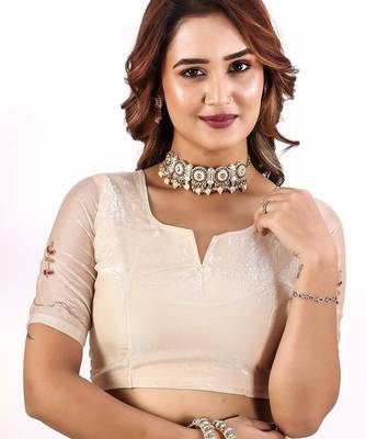 Chikoo handwork fendy satin saree with blouse 3