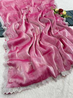 Gajari zharkan stone work  saree with blouse 2