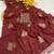 Maroon foil work georgette saree with blouse