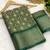 Green digital print dola silk blend saree with blouse