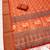 Orange digital print dola silk blend saree with blouse