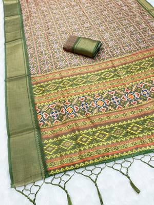Peroot digital print dola silk blend saree with blouse 2