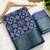 Blue digital print dola silk blend saree with blouse