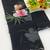 Black brush paint georgette saree with blouse