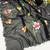 Black brush paint georgette saree with blouse