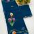 Petrol brush paint georgette saree with blouse