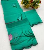 Rama brush paint georgette saree with blouse