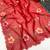Red brush paint georgette saree with blouse
