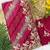 Pink gotta patti embroidery work chinon saree with blouse