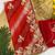 Red gotta patti embroidery work chinon saree with blouse