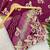 Wine gotta patti embroidery work chinon saree with blouse