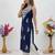 Blue embroidered sleeveless kurti with white palazzo set for women