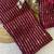 Maroon multicolor sequece embroidery work satin chiffon saree with blouse