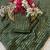Mehndi multicolor sequece embroidery work satin chiffon saree with blouse