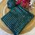 Petrol multicolor sequece embroidery work satin chiffon saree with blouse
