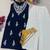 Blue embroidered sleeveless kurti with white palazzo set for women