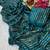 Petrol multicolor sequece embroidery work satin chiffon saree with blouse
