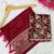 Maroon foil work georgette saree with blouse