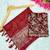 Red foil work georgette saree with blouse