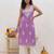 Lavendar embroidered sleeveless kurti with white palazzo set for women