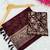 Wine foil work georgette saree with blouse