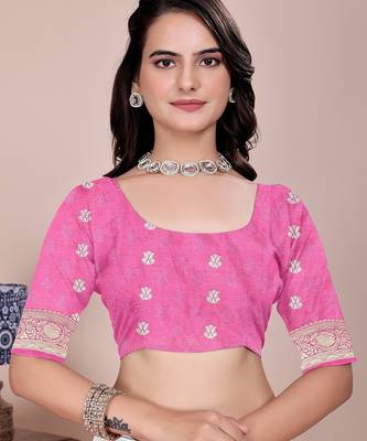 Baby pink tapela dying dola silk blend saree with blouse 2