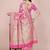 Baby pink tapela dying dola silk blend saree with blouse