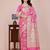 Baby pink tapela dying dola silk blend saree with blouse