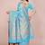Firozi tapela dying dola silk blend saree with blouse