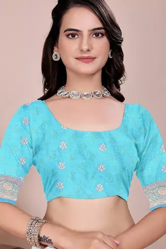 Firozi tapela dying dola silk blend saree with blouse