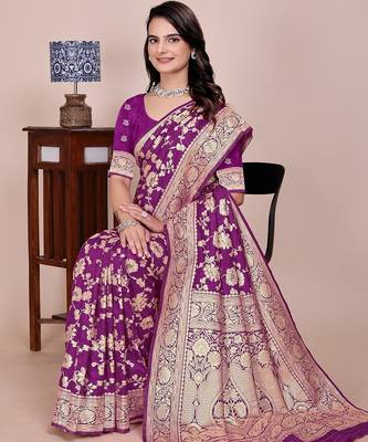 Wine tapela dying dola silk blend saree with blouse 3
