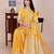 Yellow tapela dying dola silk blend saree with blouse